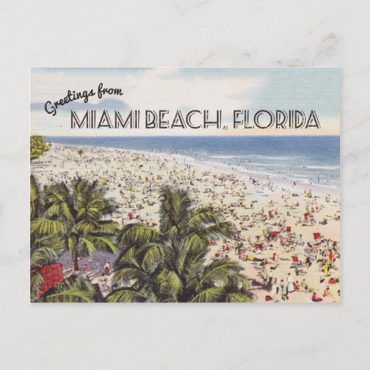 Miami Beach Florida Briefkaart | VINTAGE (Voorkant)