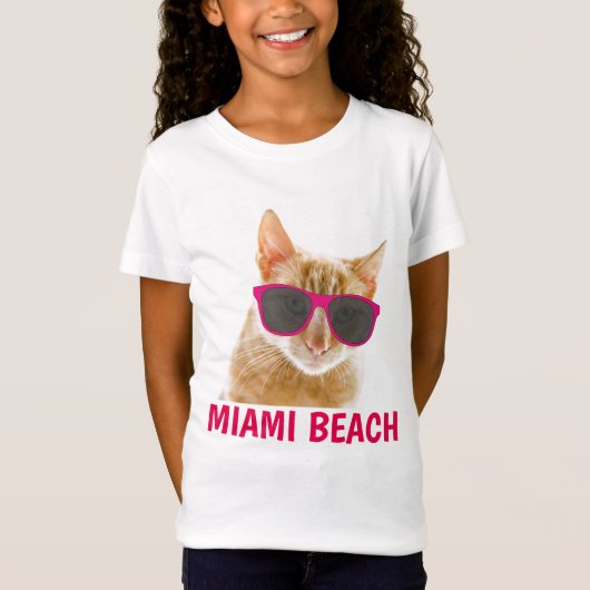 MIAMI BEACH Florida Cat T-shirts (Voorkant)