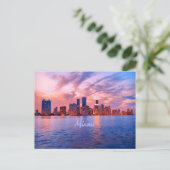 Miami Beach Florida City Skyline Briefkaart (Staand voorkant)