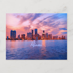 Miami Beach Florida City Skyline Briefkaart