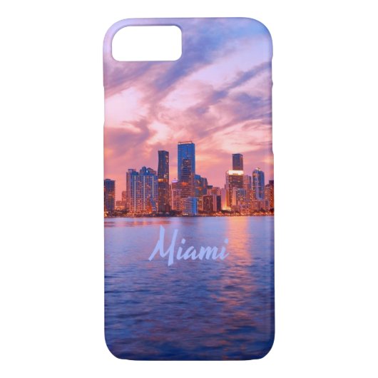Miami Beach Florida City Skyline Case-Mate iPhone Case (Achterkant)
