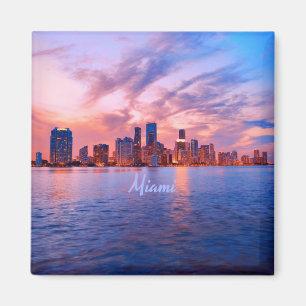 Miami Beach Florida City Skyline Magneet