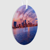 Miami Beach Florida City Skyline Ornament (voorkant)