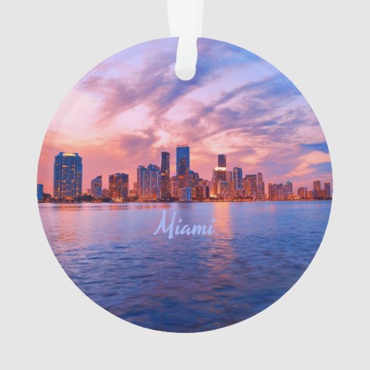 Miami Beach Florida City Skyline Ornament (achterkant)