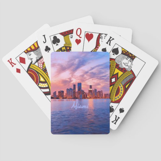 Miami Beach Florida City Skyline Pokerkaarten (Achterkant)
