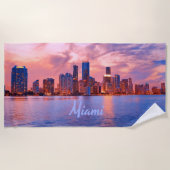 Miami Beach Florida City Skyline Strandlaken (Voorkant)