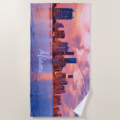 Miami Beach Florida City Skyline Strandlaken (Voorkant)