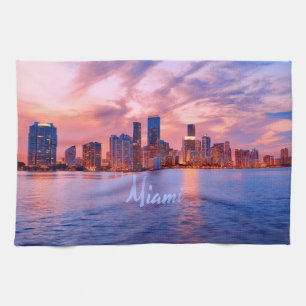 Miami Beach Florida City Skyline Theedoek
