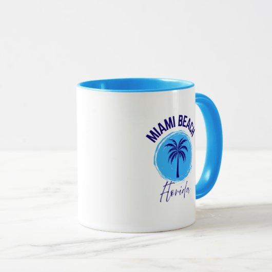 Miami Beach Florida Coffee Mug Mok (Voorkant rechts)