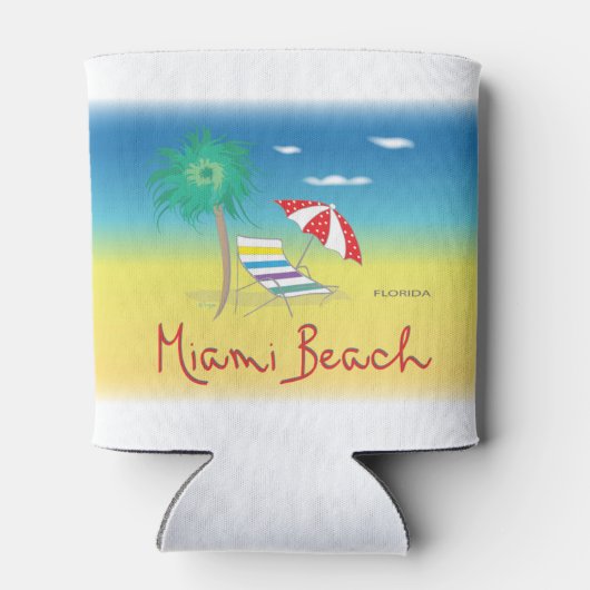 Miami Beach, Florida Cool Fun Blikjeskoeler (Achterkant)