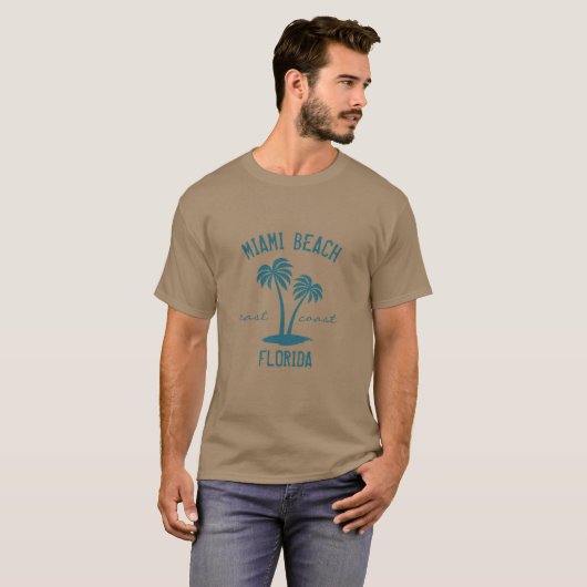 Miami Beach Florida East Coast T-Shirt (Voorkant volledig)
