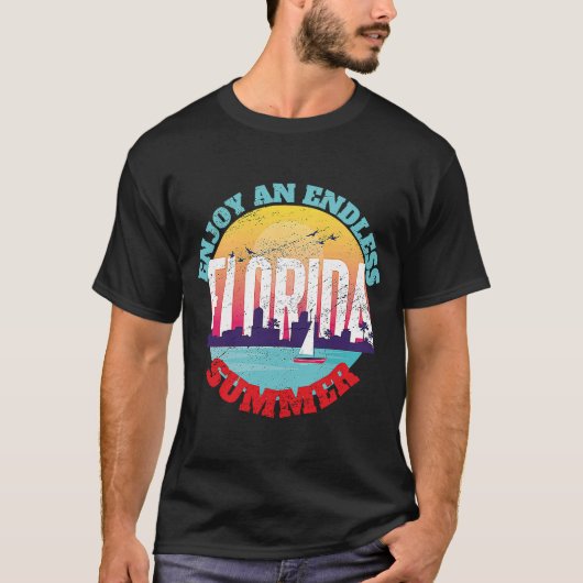 Miami Beach Florida einloze zomer T-shirt (Voorkant)