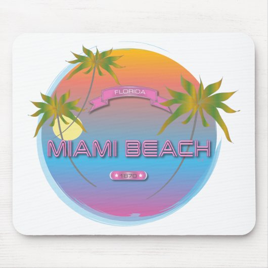 Miami Beach Florida, Est. 1870 Cool Mousepad Muismat (Voorkant)