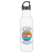 Miami Beach, Florida Faded Classic Style Waterfles (Voorkant)