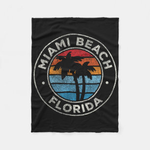 Miami Beach Florida FL Graphic Retro jaren '70 Fleece Deken