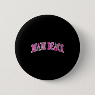 Miami Beach Florida FL Sportontwerp Roze Ronde Button 5,7 Cm