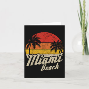 Miami Beach Florida FL zonsondergang Retro Vacati Kaart