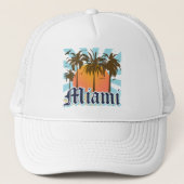 Miami Beach Florida FLA Trucker Pet (Voorkant)