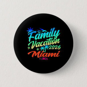 Miami Beach Florida Gezondheidsvakantie Zomer 2026 Ronde Button 5,7 Cm