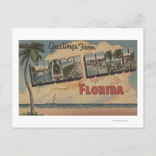 Miami Beach, Florida - grote letterscènes Briefkaart (Voorkant)