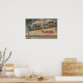 Miami Beach, Florida - grote letterscènes Poster (Keuken)