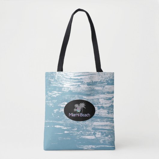 Miami Beach, Florida, Grunge Tropical, Cool Tote Bag (Voorkant)