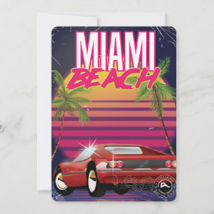 Miami Beach, Florida jaren 80 vintage reisposter Kaart