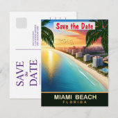 Miami Beach Florida Kust Roze Trouw Uitnodiging (Voorkant / Achterkant)