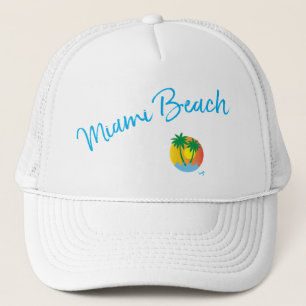 Miami Beach, Florida Logo Palm Cool Aanpasbaar Pet