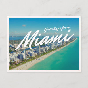 Miami Beach Florida Luchtfoto Groeten Briefkaart