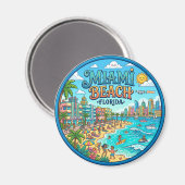 Miami Beach Florida Magneet (Voorkant / Achterkant)