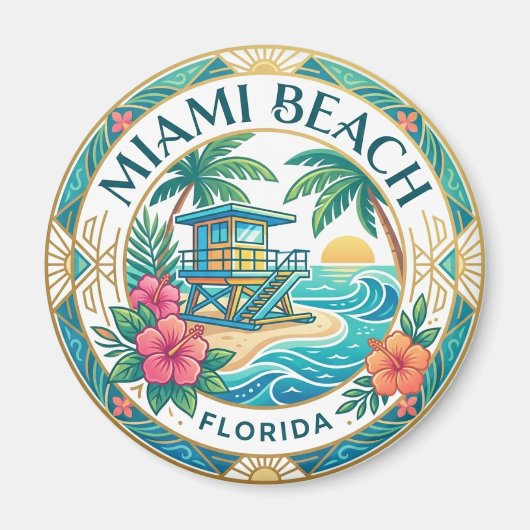 Miami Beach Florida Magneet (Voorkant)