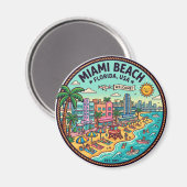 Miami Beach Florida Magneet (Voorkant / Achterkant)