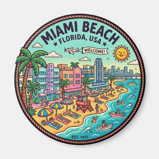 Miami Beach Florida Magneet (Voorkant)