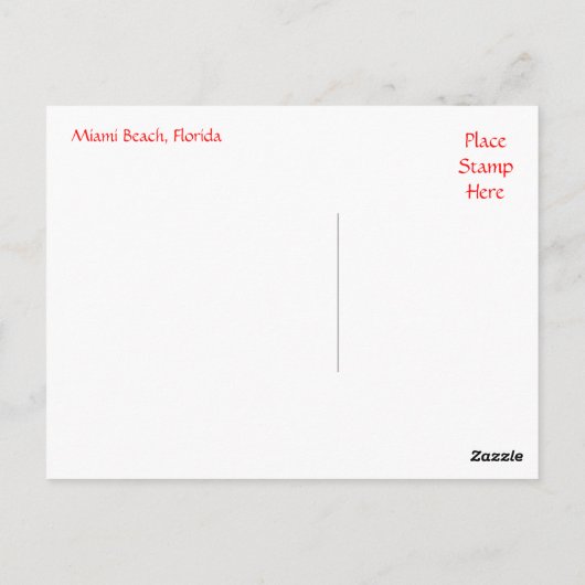 Miami Beach Florida Night Skyline Post Card Briefkaart (Achterkant)