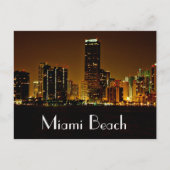 Miami Beach Florida Night Skyline Post Card Briefkaart (Voorkant)