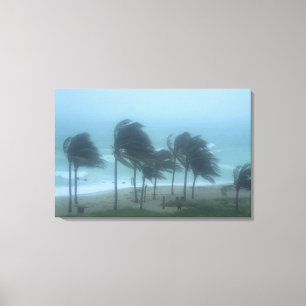 Miami Beach, Florida, orkaanwinden striemen Canvas Afdruk