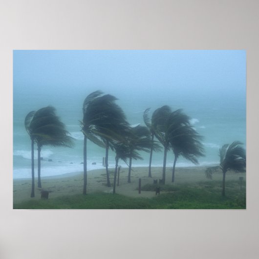 Miami Beach, Florida, orkaanwinden striemen Poster (Voorkant)