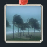 Miami Beach, Florida, orkaanwinden zweven Metalen Ornament<br><div class="desc">Miami Beach,  Florida,  orkaanwinden die palmbomen zweven langs het strand � Alan Klehr / DanitaDelimont.com</div>