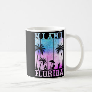Miami Beach Florida Oude Palmboom Zonsondergang Koffiemok