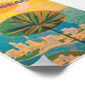 Miami Beach Florida Palm Tree Reisreis Poster (Hoek)