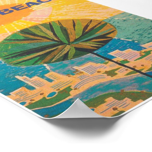 Miami Beach Florida Palm Tree Reisreis Poster (Hoek)