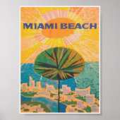 Miami Beach Florida Palm Tree Reisreis Poster (Voorkant)
