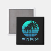 Miami Beach Florida Palm Trees Beach Souve Magneet (Voorkant / Achterkant)