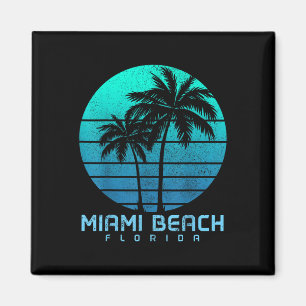 Miami Beach Florida  Palm Trees Beach Souve Magneet