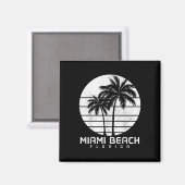 Miami Beach Florida Palm Trees Beach Souve Magneet (Voorkant / Achterkant)