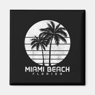Miami Beach Florida  Palm Trees Beach Souve Magneet
