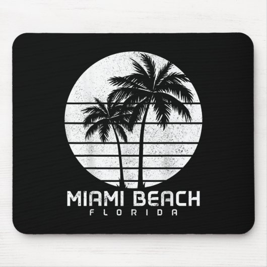 Miami Beach Florida Palm Trees Beach Souve Muismat (Voorkant)