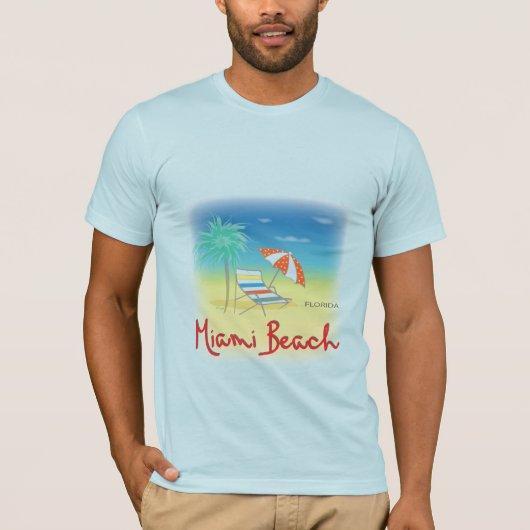 Miami Beach Florida Palms Graphic Cool T-shirt (Voorkant)