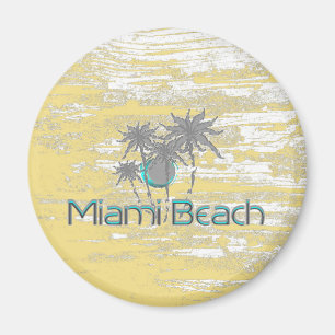 Miami-Beach, Florida, Palms, Grunge Cool Magneet
